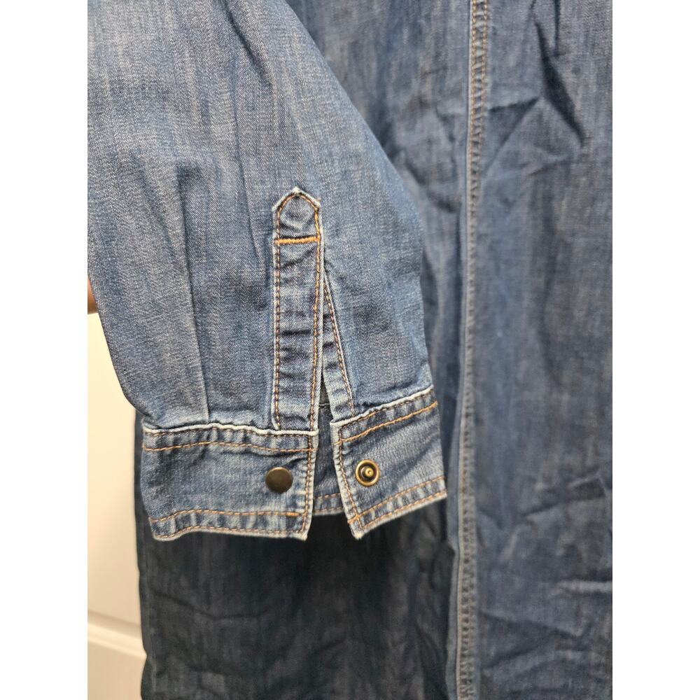 Old Navy Women’s Size M Blue Denim Shirt Dress Long Sleeve, Snap Button Front - Picture 6 of 6